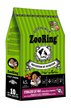 Корм ZooRing Cat Max TURKEY / DUCK & Lingonberry для стерилизованных кошек (Индейка и утка с брусникой)